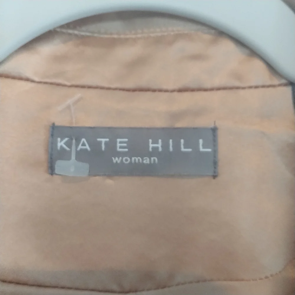 Kate Hill Woman 100 percent Gold Silk Blazer Plus Size 22W - Picture 4 of 9